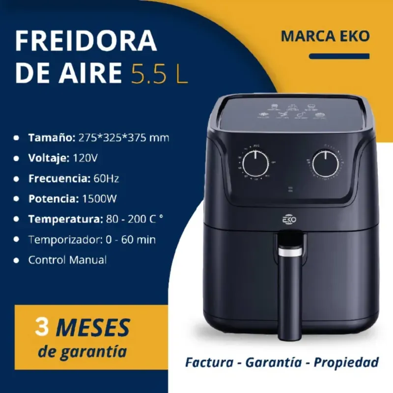 Freidora de Aire Eko de 5.5 L