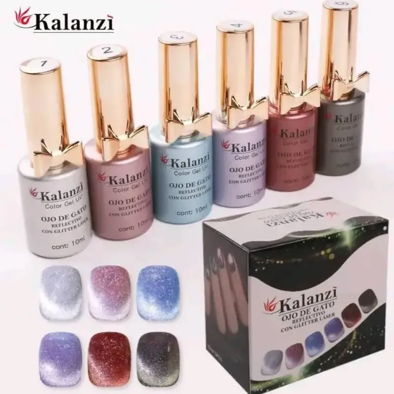 Ojo de gato con glitter láser