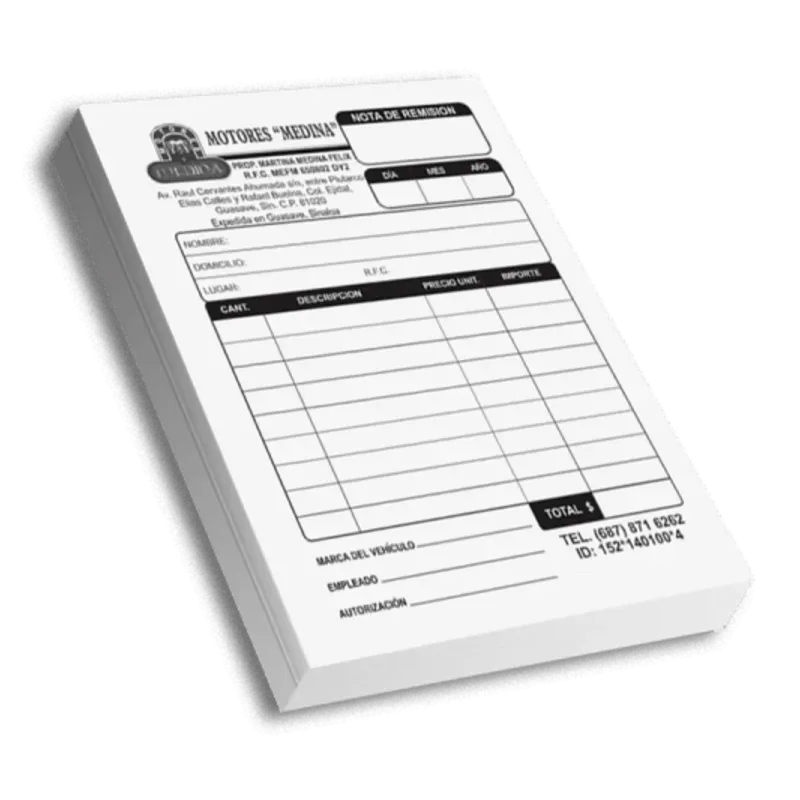 Notas de restaurante 1/5