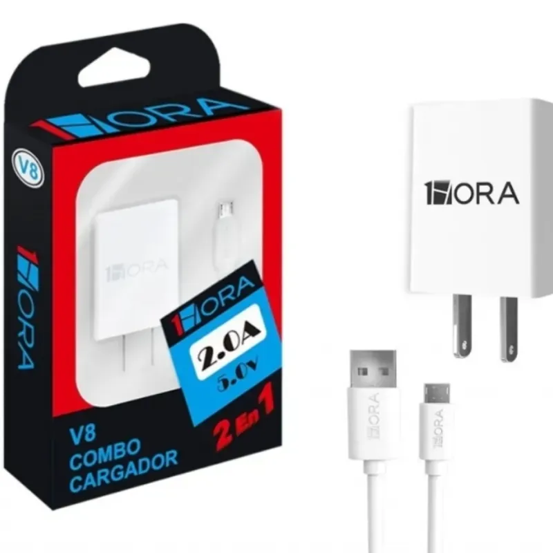 Cargador USB y cable V8