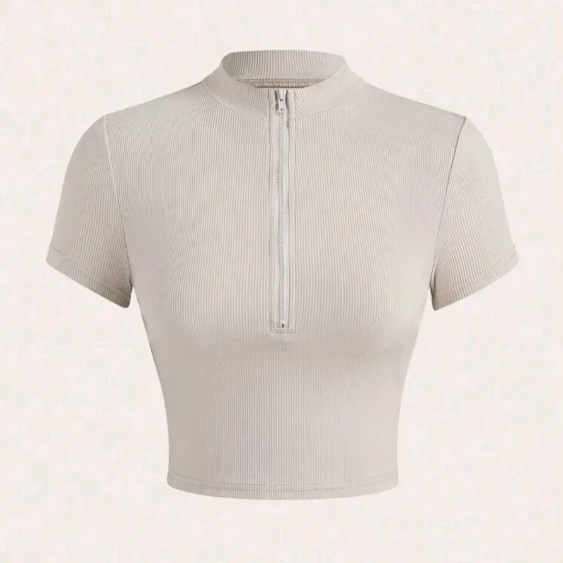  Camiseta con ziper — Albaricoque