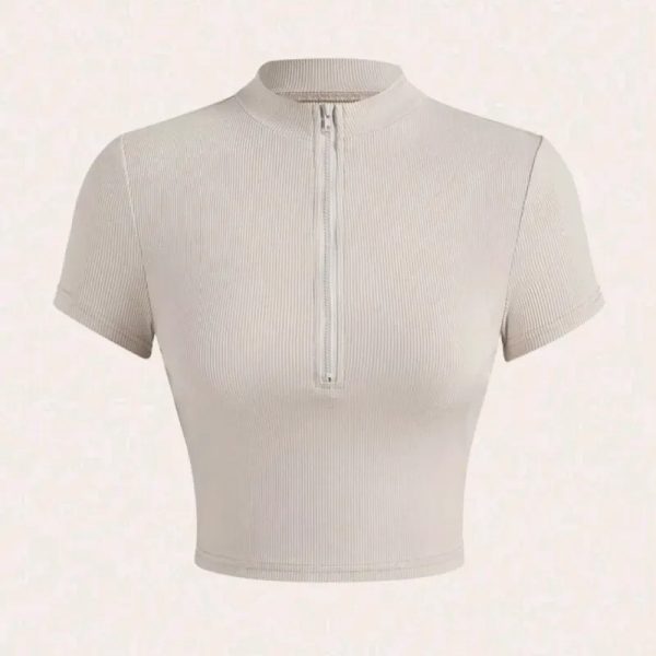  Camiseta con ziper — Albaricoque