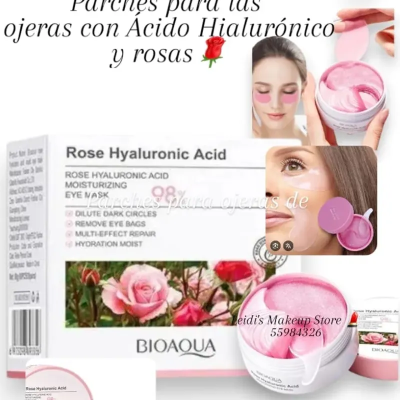 Parches para las ojeras con Ácido hialurónico y rosas 
