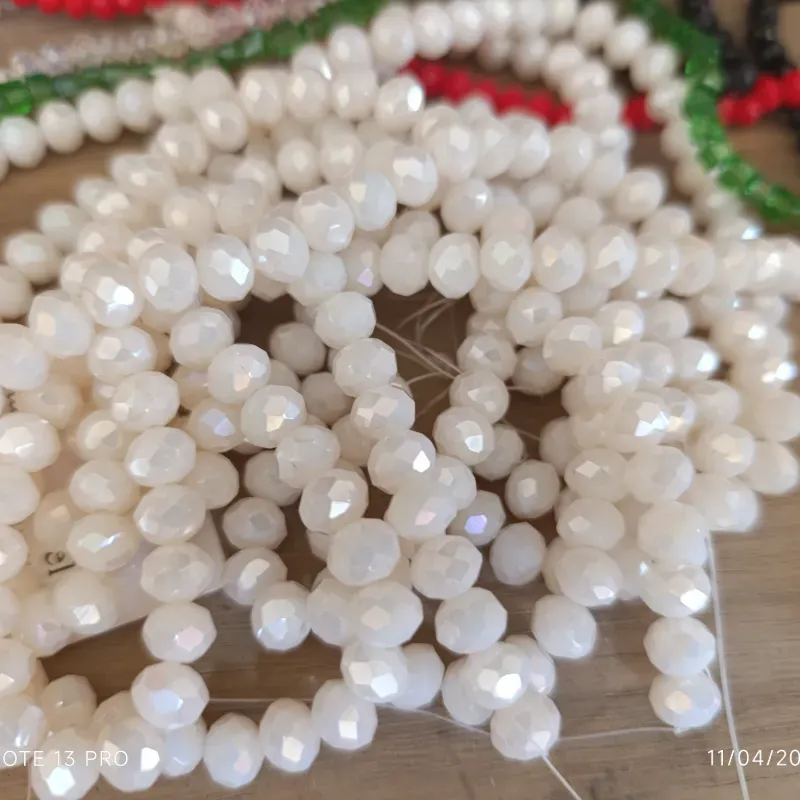 Cristal tipo dona de 8mm blanco