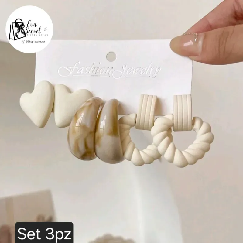 Set 3 pares de aretes