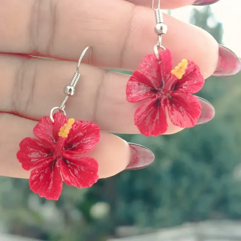 Pendientes de marpacificos rojos "Fuego Tropical"