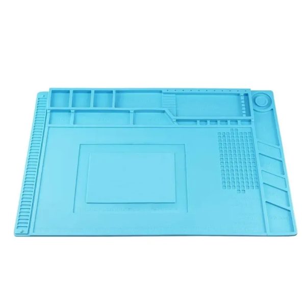 Alfombrilla de reparación de silicona con aislamiento térmico  Medidas (34.7 Cm x 24.79 Cm), color azul