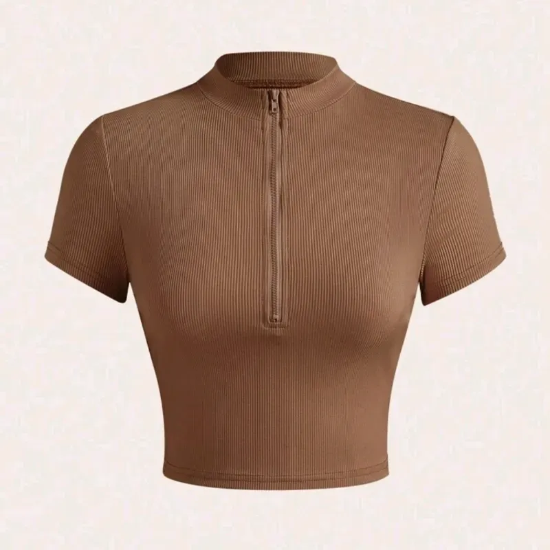  Camiseta con ziper — Café