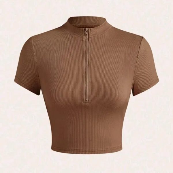 Camiseta con ziper — Café