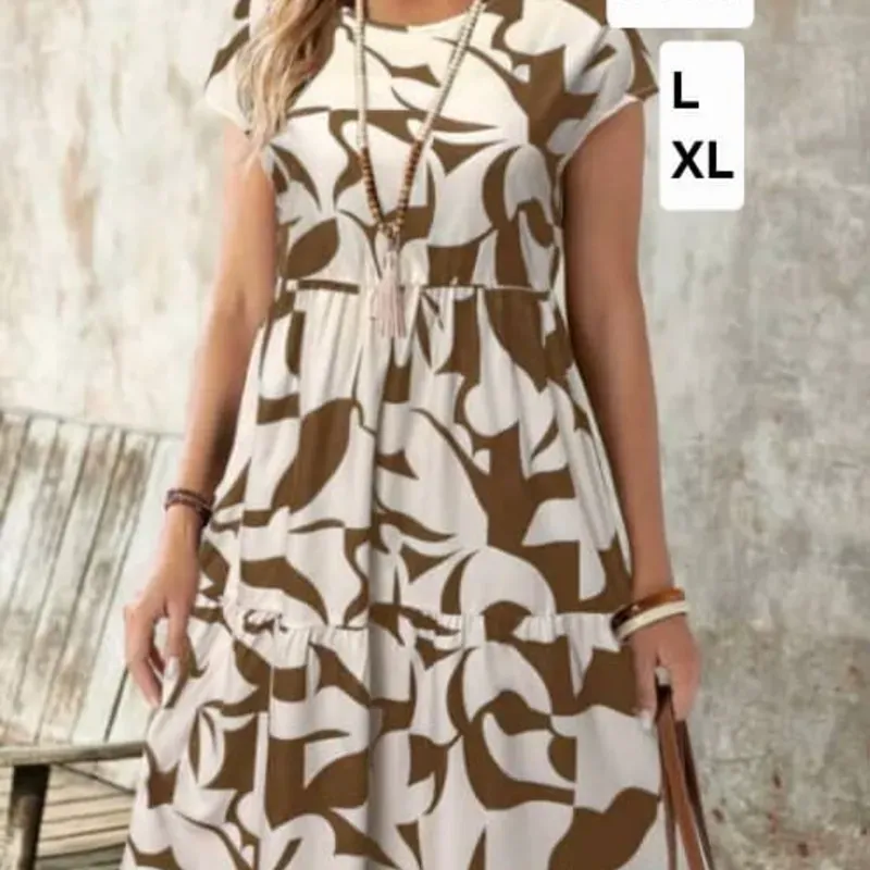 Vestido estampado café