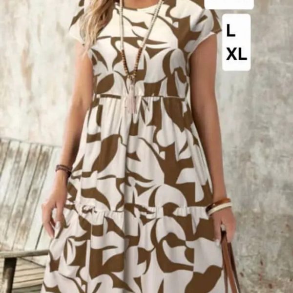 Vestido estampado café