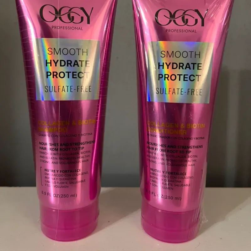 colágeno y Biotina _Shampoo y acondicionador oggy  250ml
