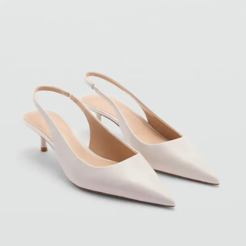 Tacones Puntifinos Blancos Mango
