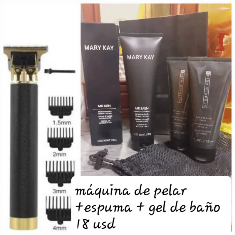 Set de hombre y máquina de pelar