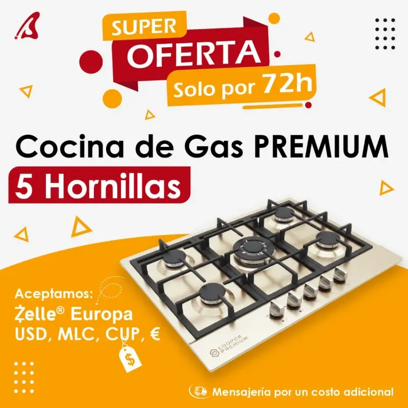 Cocina de empotrar de gas