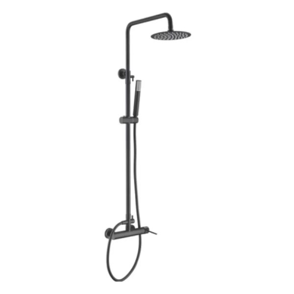 Barra de ducha extensible monomando negro serie Milo