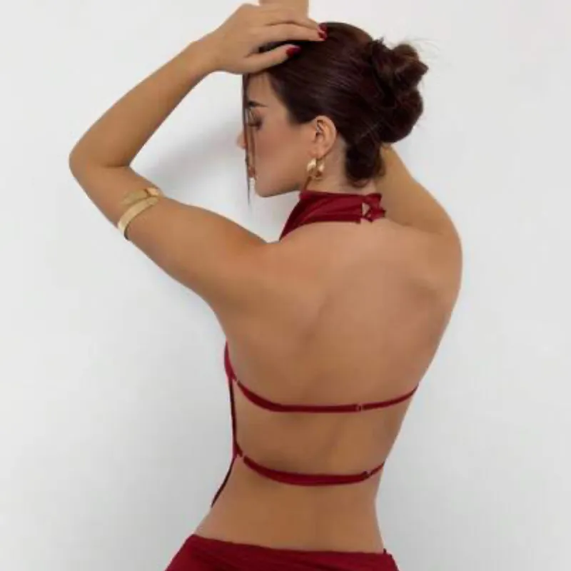 Blusas satinada roja