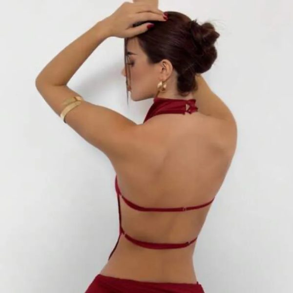 Blusas satinada roja
