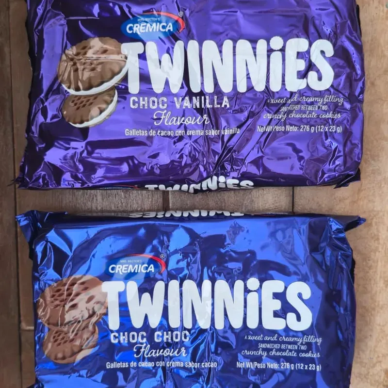 Galletas  TWINNIES contiene relleno choco-choco choco-vainilla