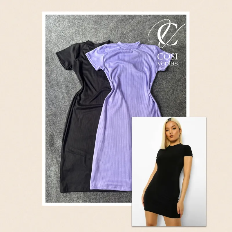 Vestido con manga corto  ajustado (corto)