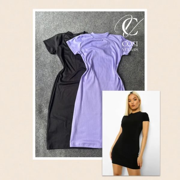 Vestido con manga corto  ajustado (corto)