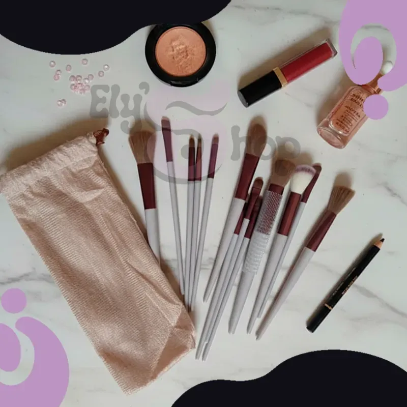 Set de 12 brochas de maquillaje
