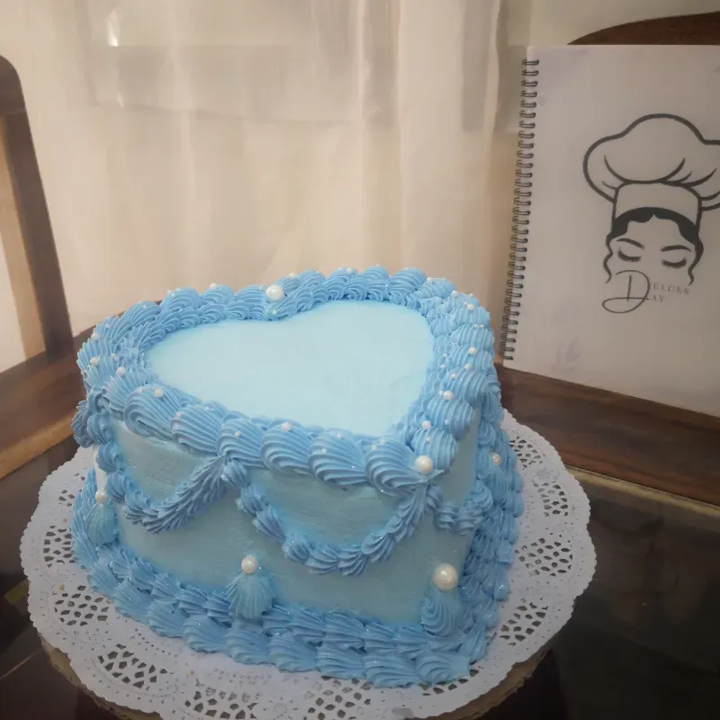 Cake de corazón.
