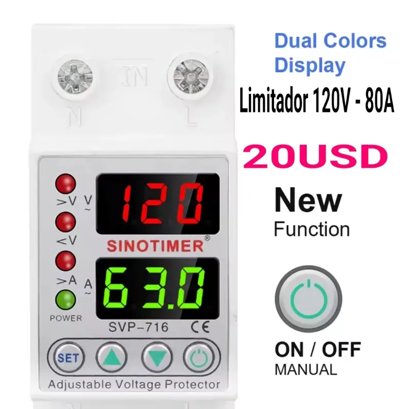 ​️ Protector Eléctrico Inteligente SINOTIMER 120V - 80A ️