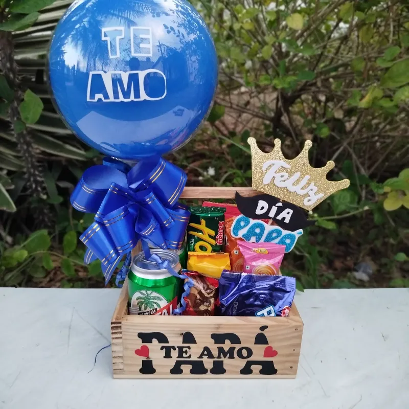 Caja de Madera con Globo