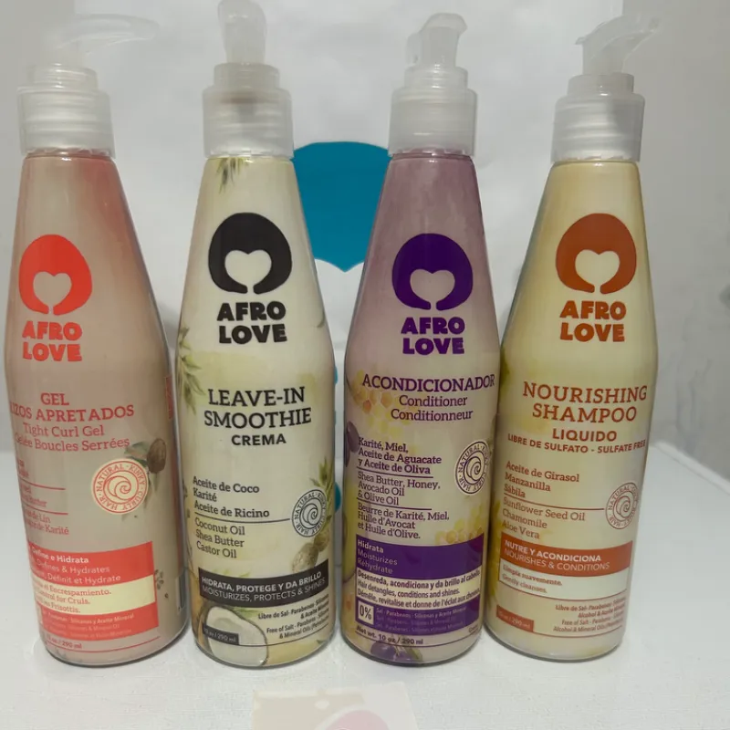 Shampoo,acondicionador,gel,leave-in