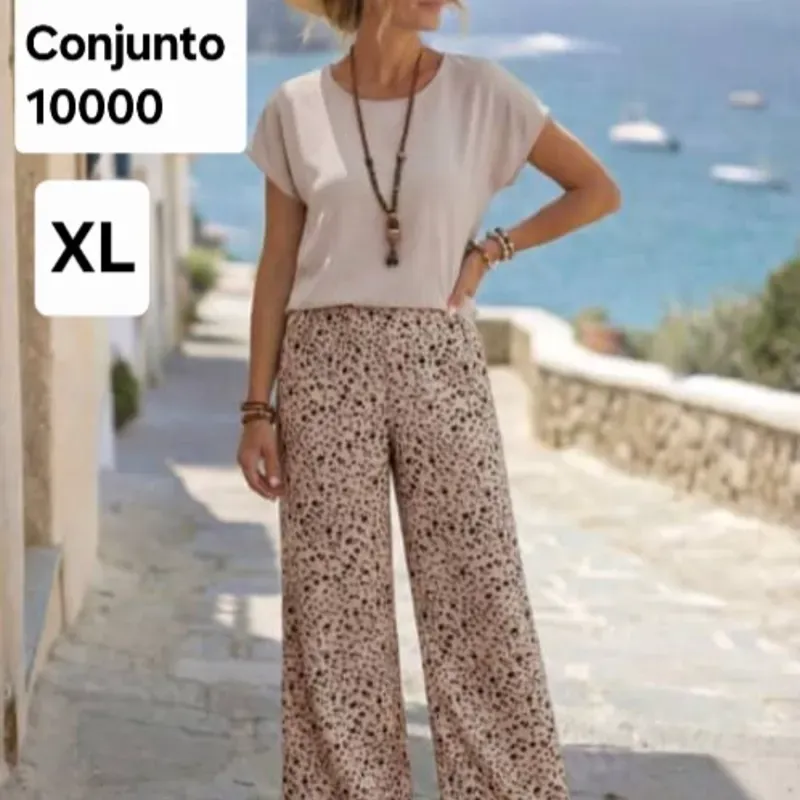 Conjunto de pantaloneta beige