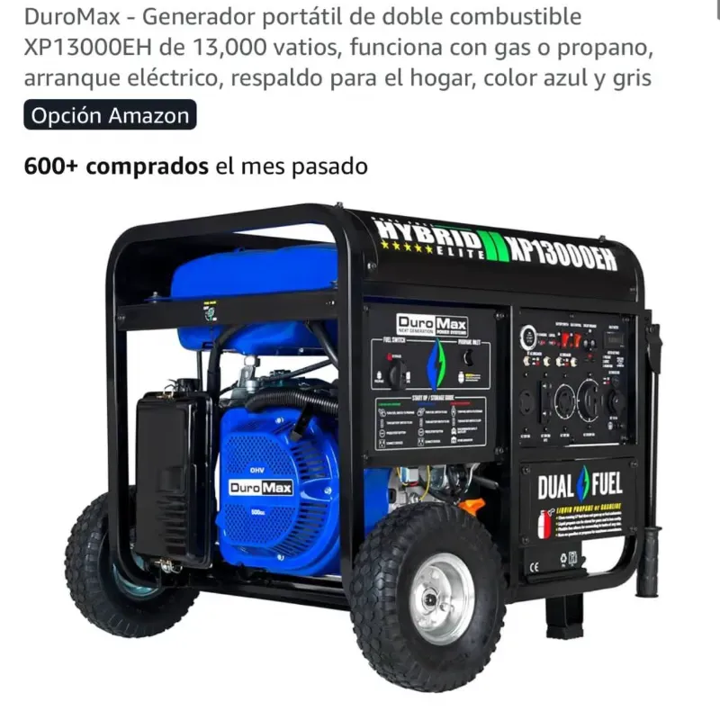 GENERADOR DUROMAX DUALFUEL 13000W