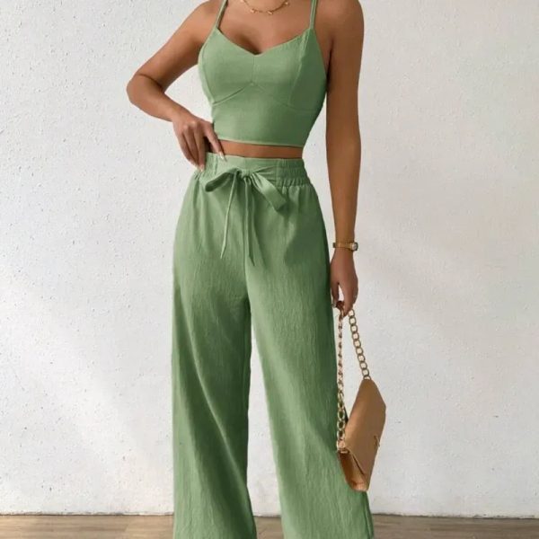 Conjunto verde top y pantaloneta