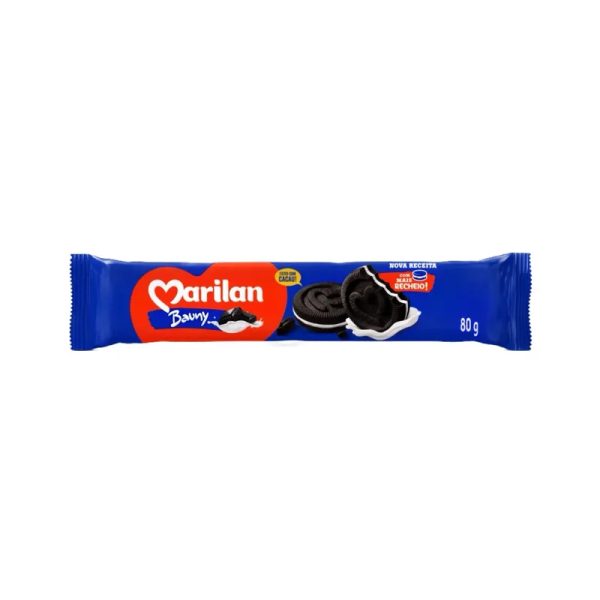 Galletas Marilan Bauny sabor chocolate/cacao y relleno sabor vainilla.