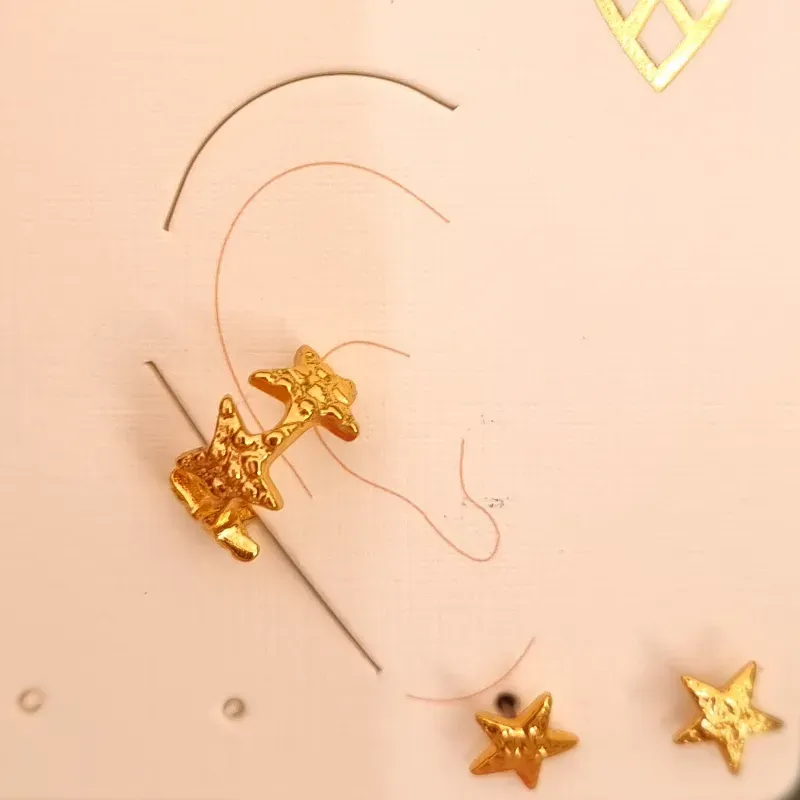Set topos estrella + Earcuff/gitanilla estrellas