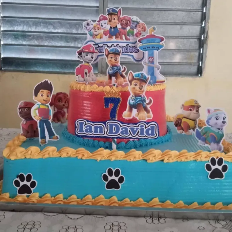 Pastel de dos pisos 2 temática Pawpatrol