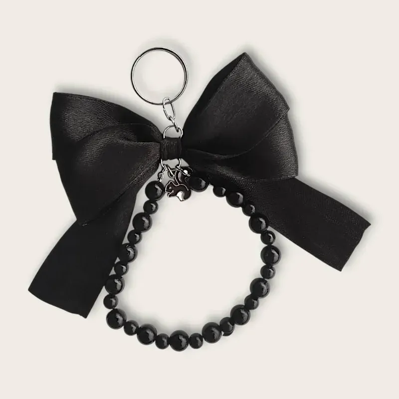 LLAVERO DE LAZO Y PERLA NEGRO