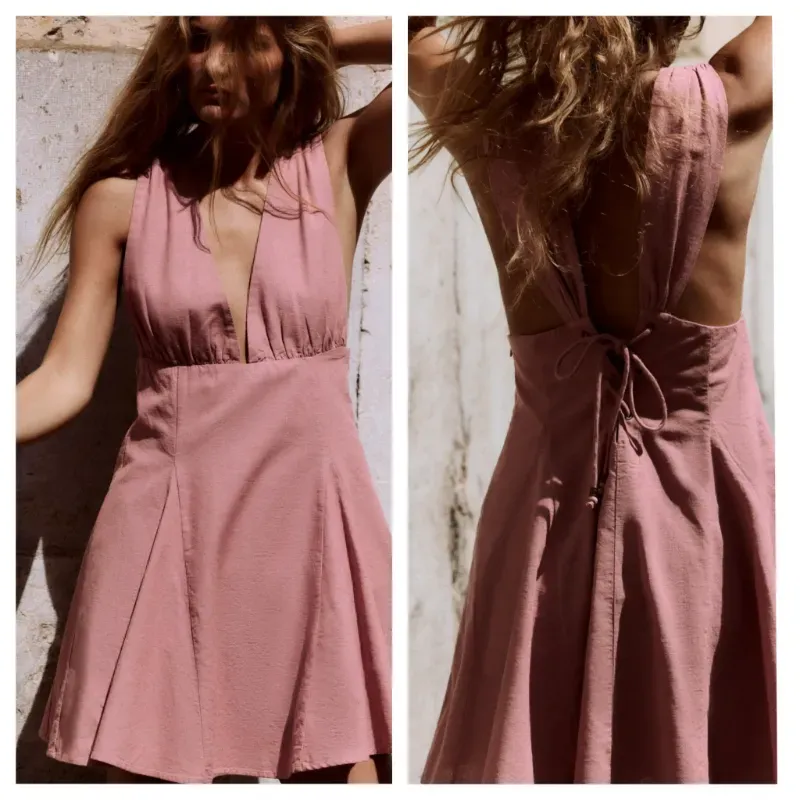 Vestido Zara lino