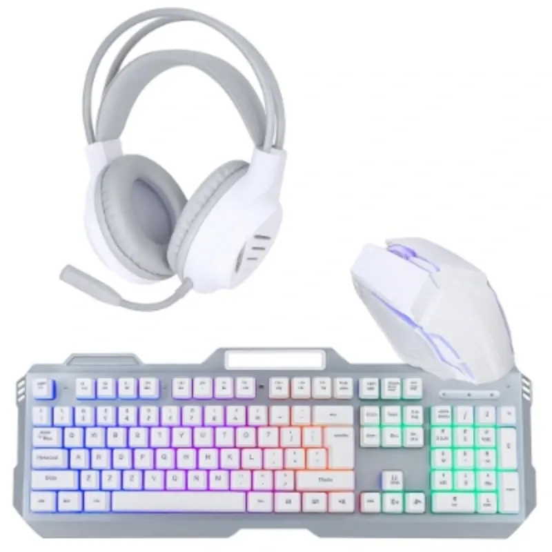 KIT DE MOUSE RGB + TECLADO RGB + CASCOS