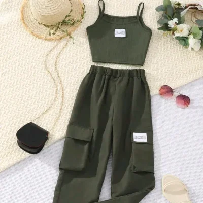  Conjunto de blusa y pantalón — Verde