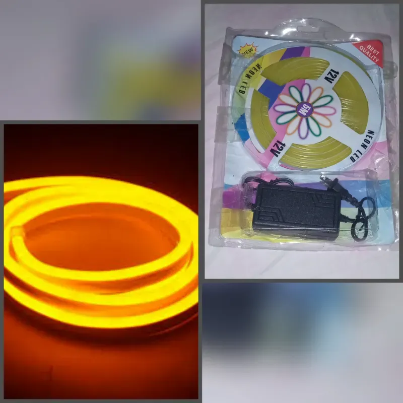 Luz neòn amarillo con y sin transformador