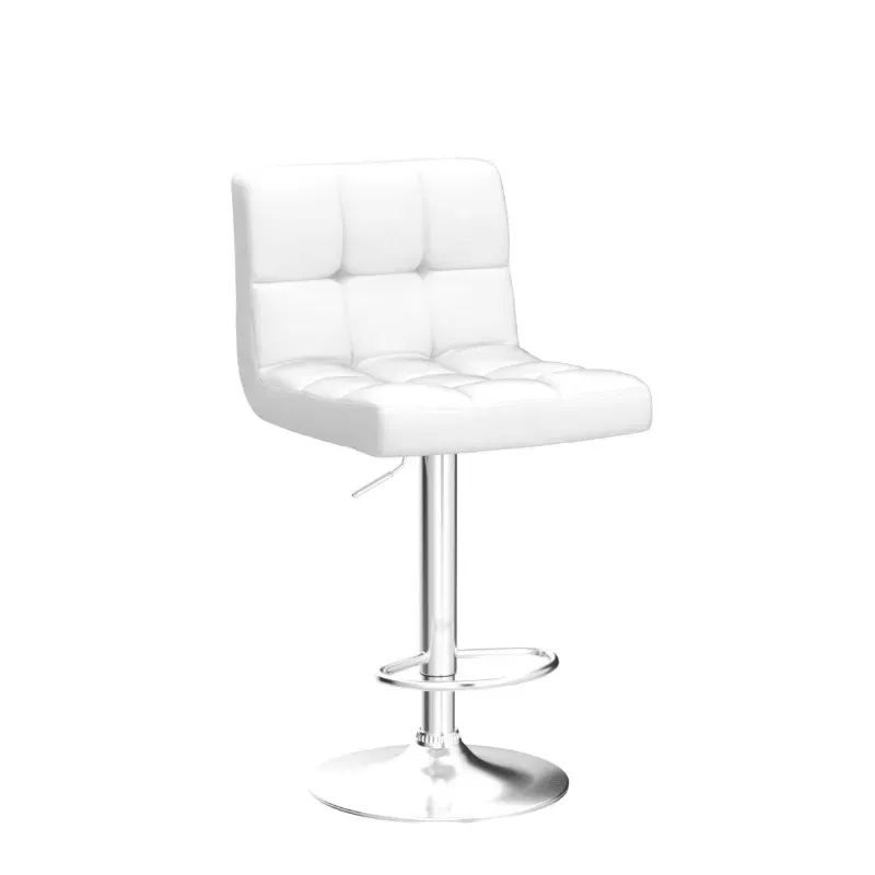 Silla giratoria / banqueta/ taburete 'Furmax' EN METAL CROMADO, AJUSTABLE X AIRE, GIRO 360° COLOR: BLANCO NUEVAS.