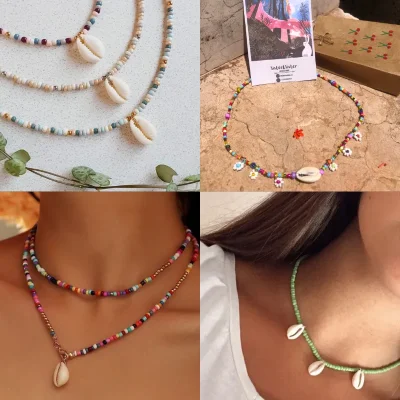 Collares con caracola natural