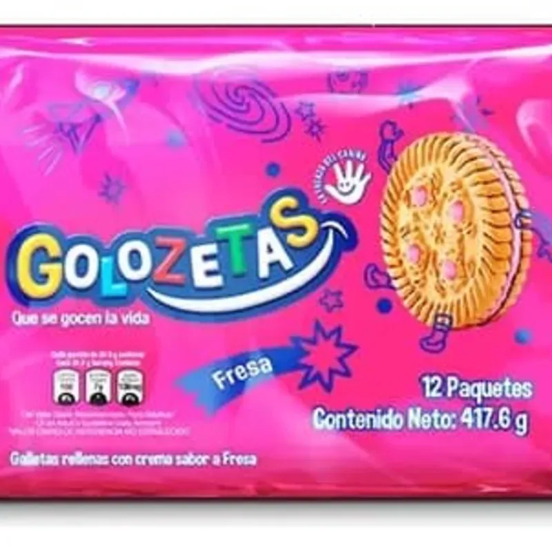 Paquete de galletas dulces de fresa.