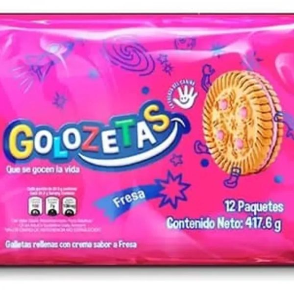 Paquete de galletas dulces de fresa.