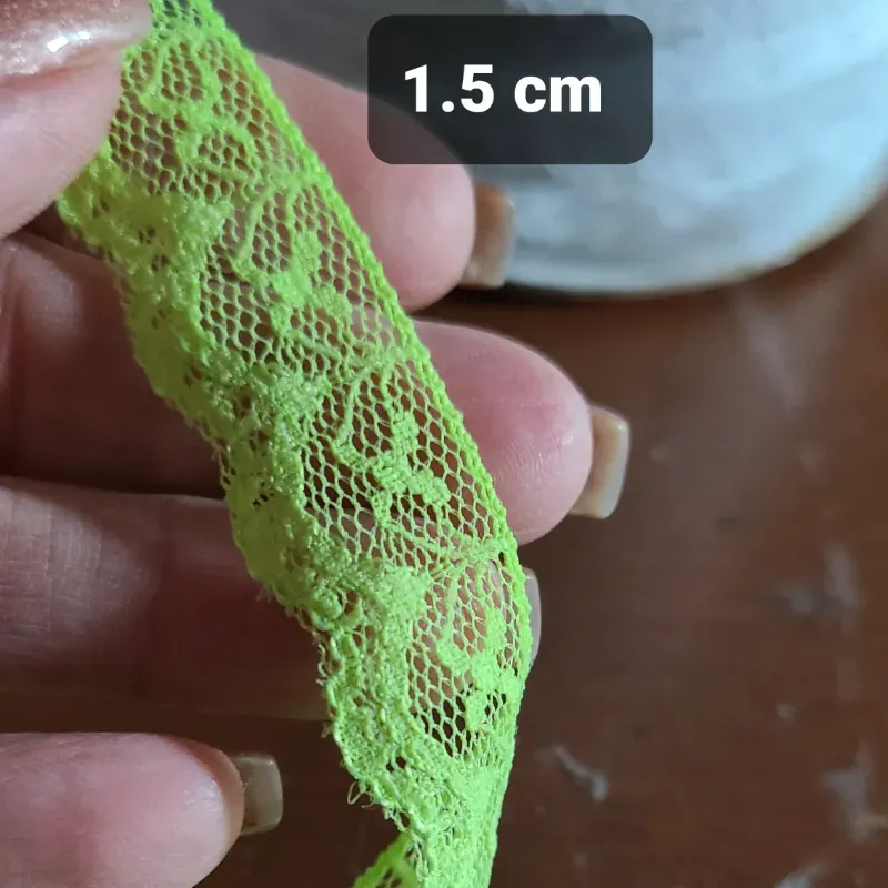 Encaje verde de 1.5 cm