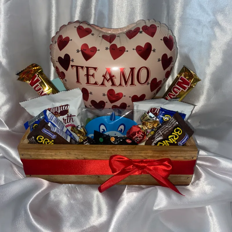 Caja de madera con candy