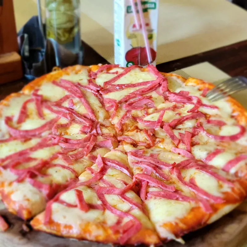 Pizza de jamón y queso