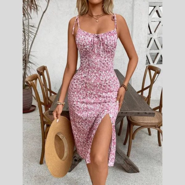Vestido rosa claro