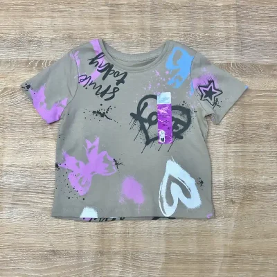 Pulóver con graffiti color marrón